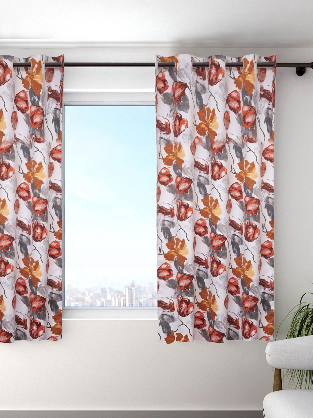 

HOUZZCODE Multicoloured Room Darkening Curtain, Multi