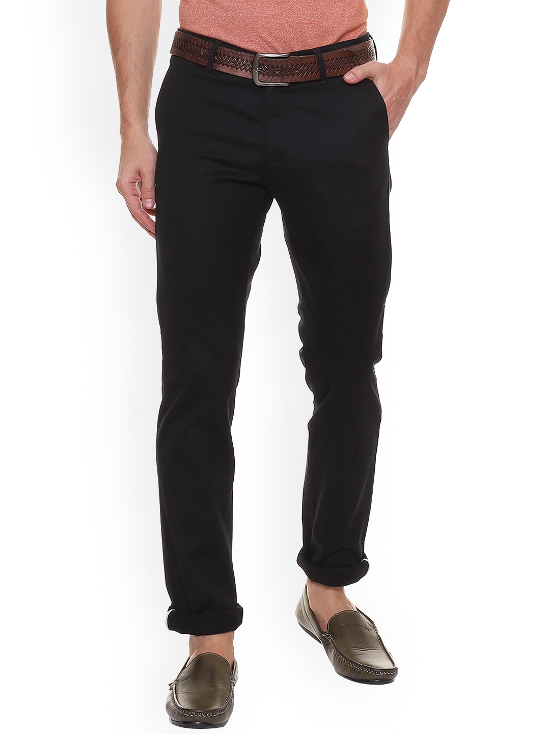 

Van Heusen Sport Men Navy Blue Slim Fit Solid Regular Trousers