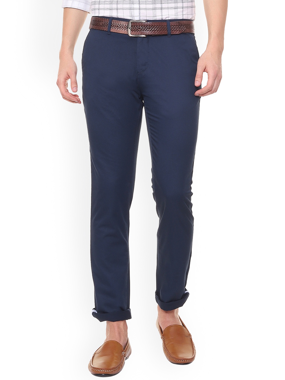 

Van Heusen Sport Men Blue Slim Fit Solid Regular Trousers