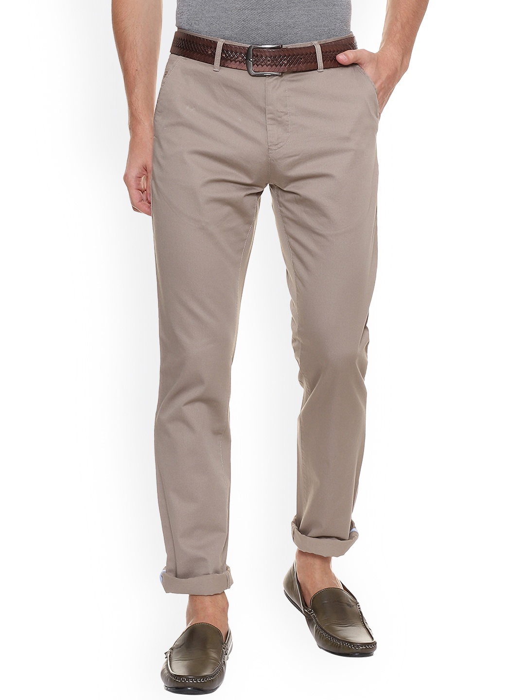

Van Heusen Sport Men Taupe Slim Fit Solid Chinos