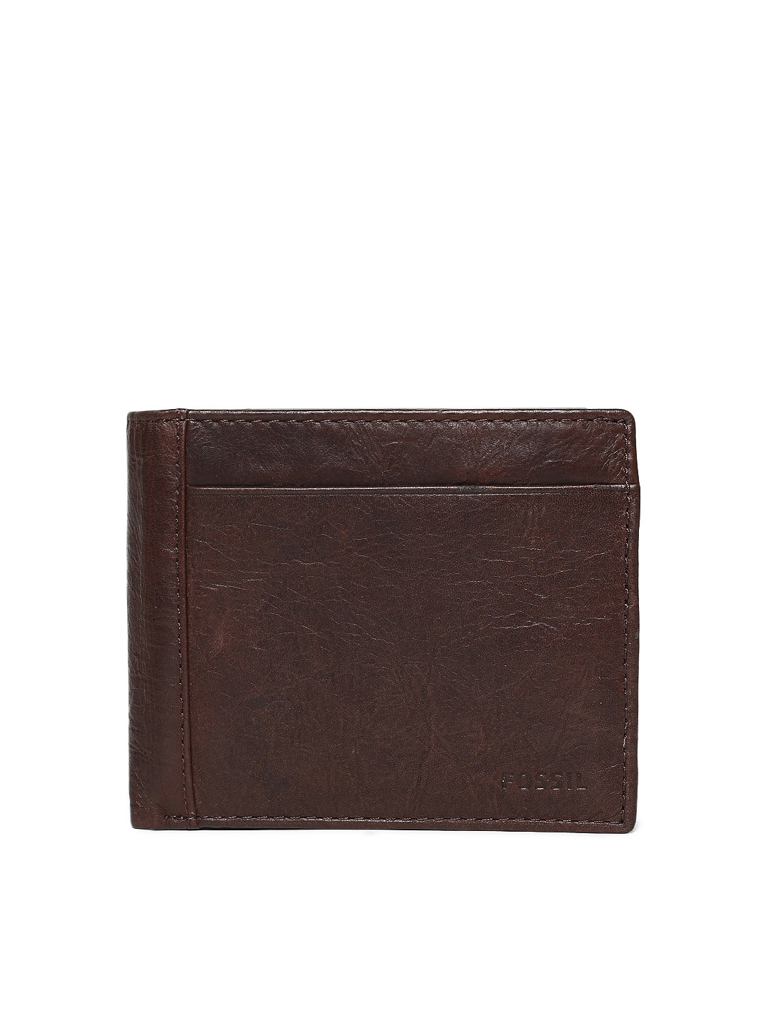 

Fossil Men Brown Solid Two Fold Leather Wallet