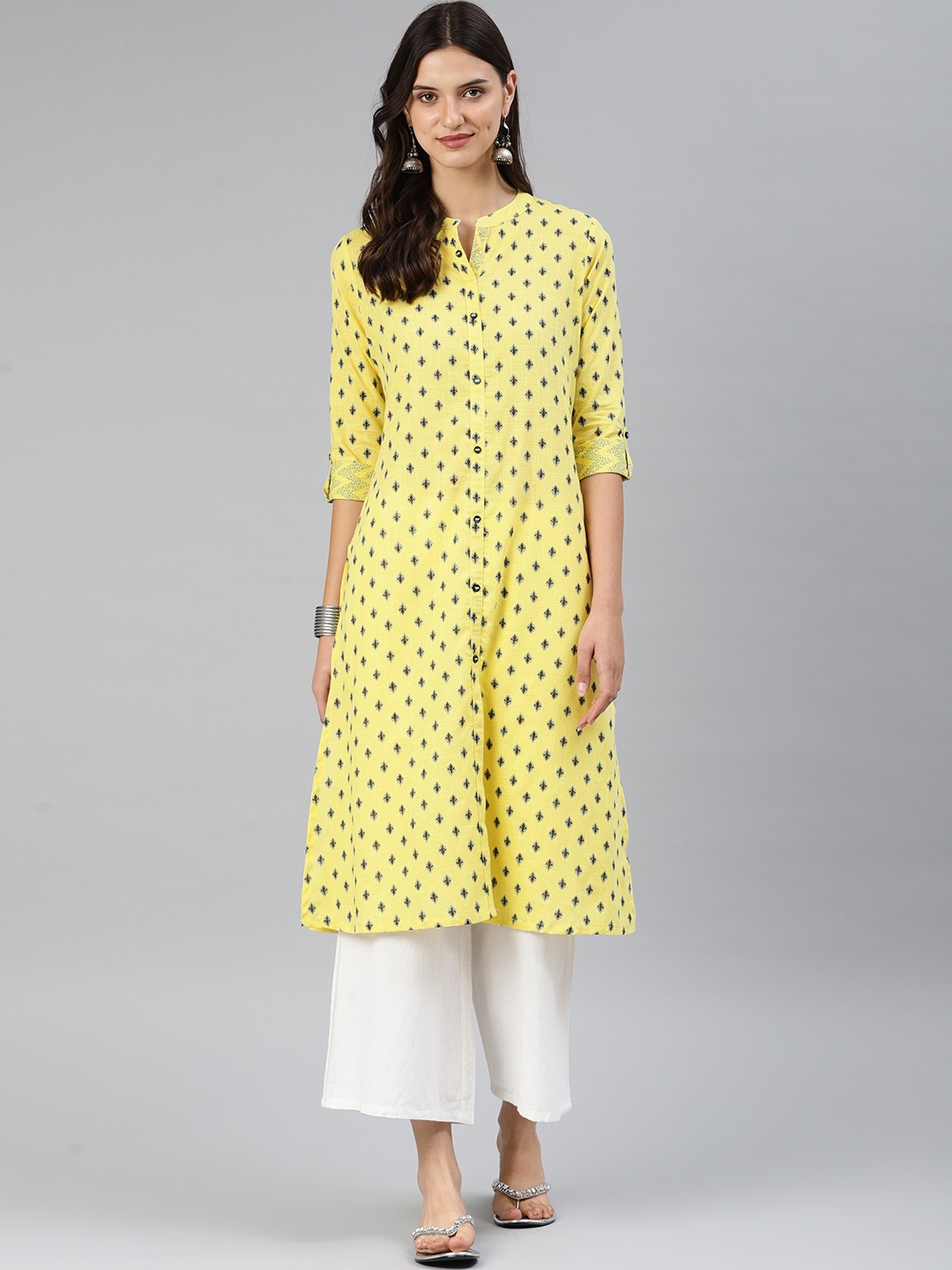 

Alena Women Yellow Printed Straight Kurta