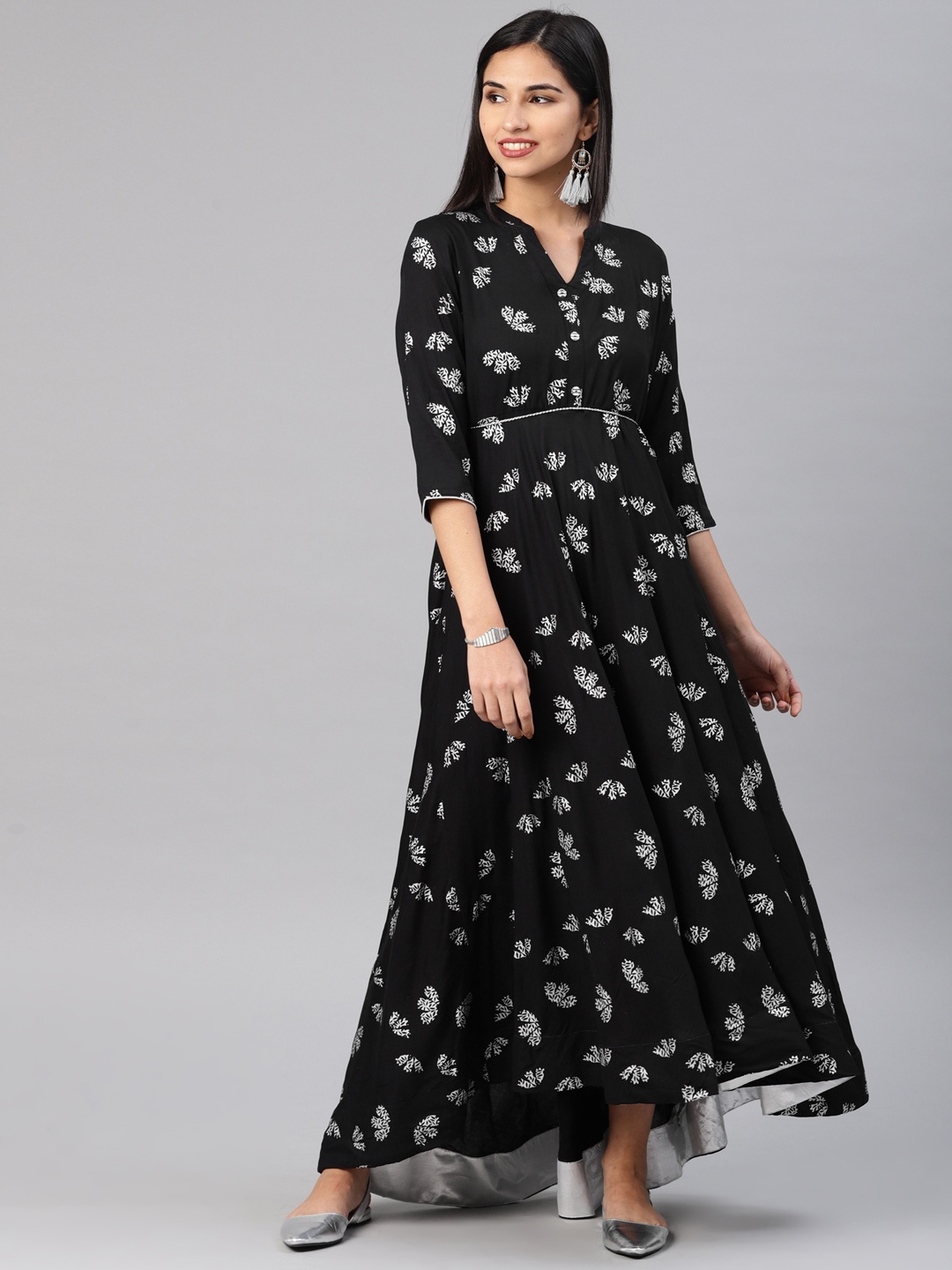 

Alena Women Black Printed Maxi Dress