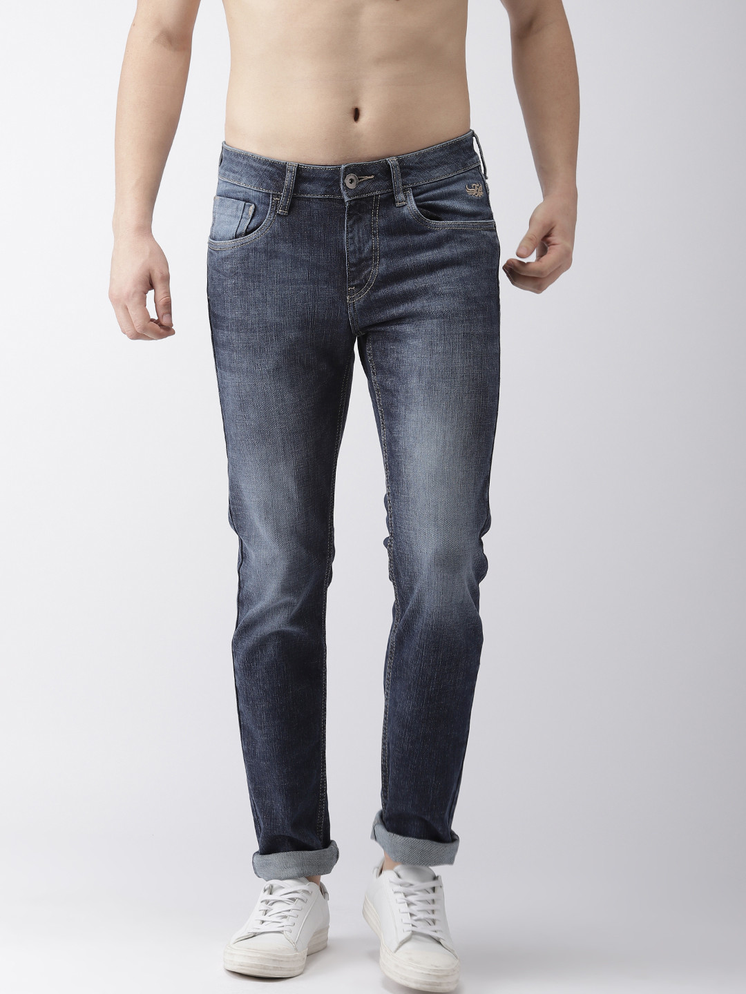 

Flying Machine Men Blue Michael Slim Tapered Fit Mid-Rise Clean Look Stretchable Jeans