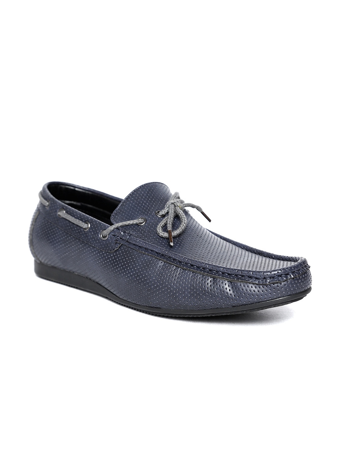 

San Frissco Men Navy Blue Textured Boat Shoes