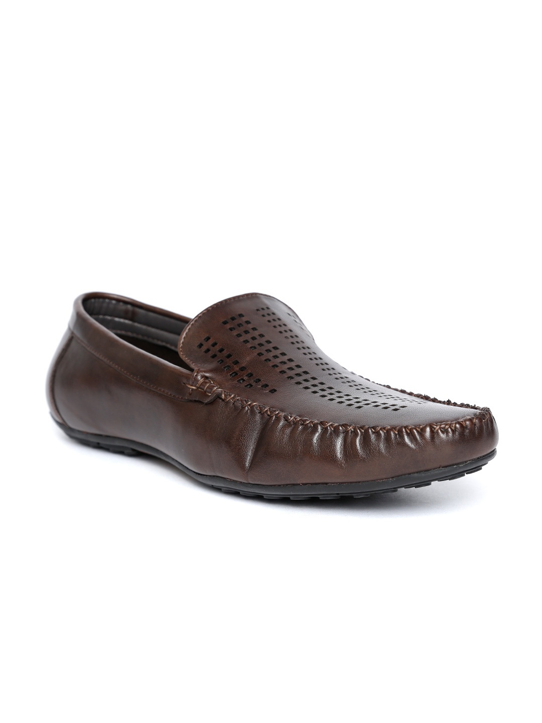 

San Frissco Men Coffee Brown Laser Cut Driving Shoes