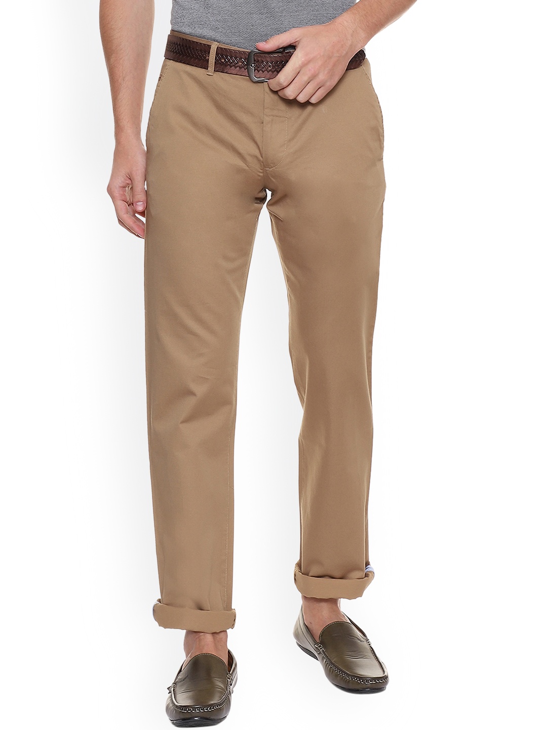 

Van Heusen Sport Men Brown Slim Fit Self Design Regular Trousers