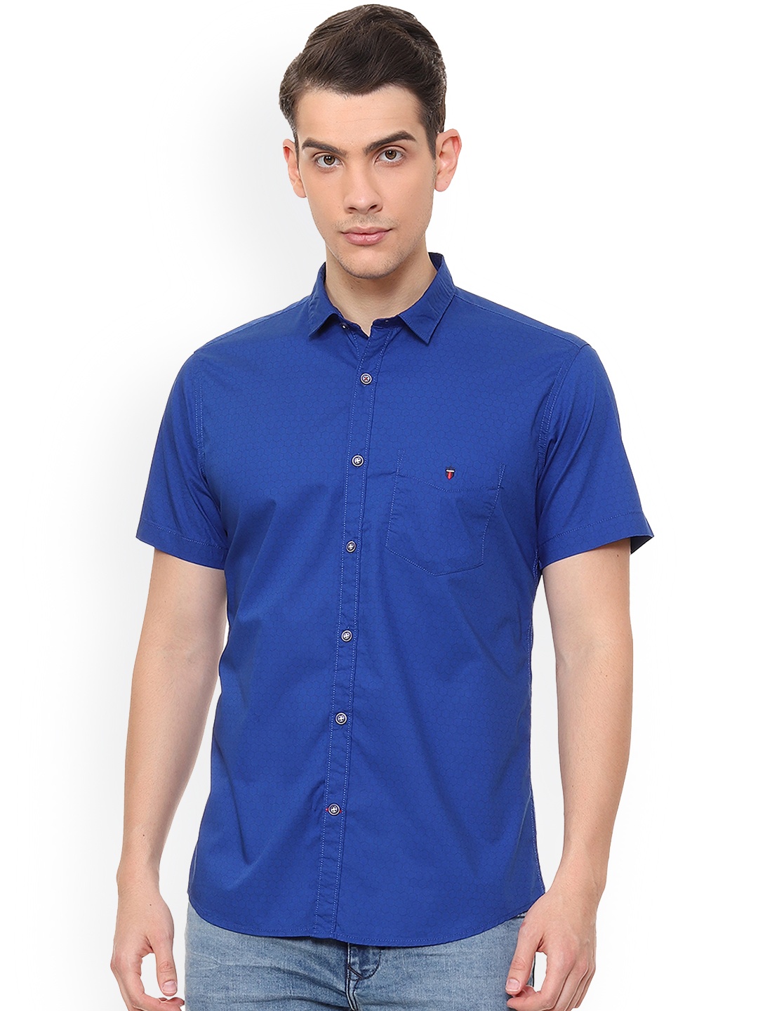 

Louis Philippe Men Blue Slim Fit Printed Casual Shirt