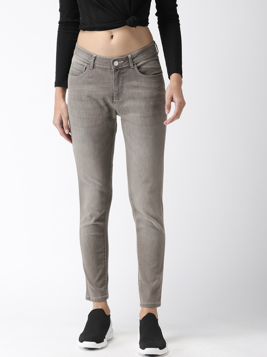 

Flying Machine Women Grey Veronica Skinny Fit Mid-Rise Clean Look Stretchable Jeans