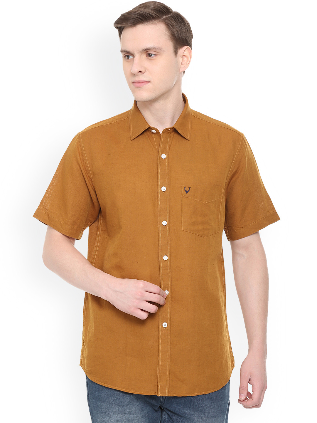 

Allen Solly Men Brown Slim Fit Solid Casual Shirt