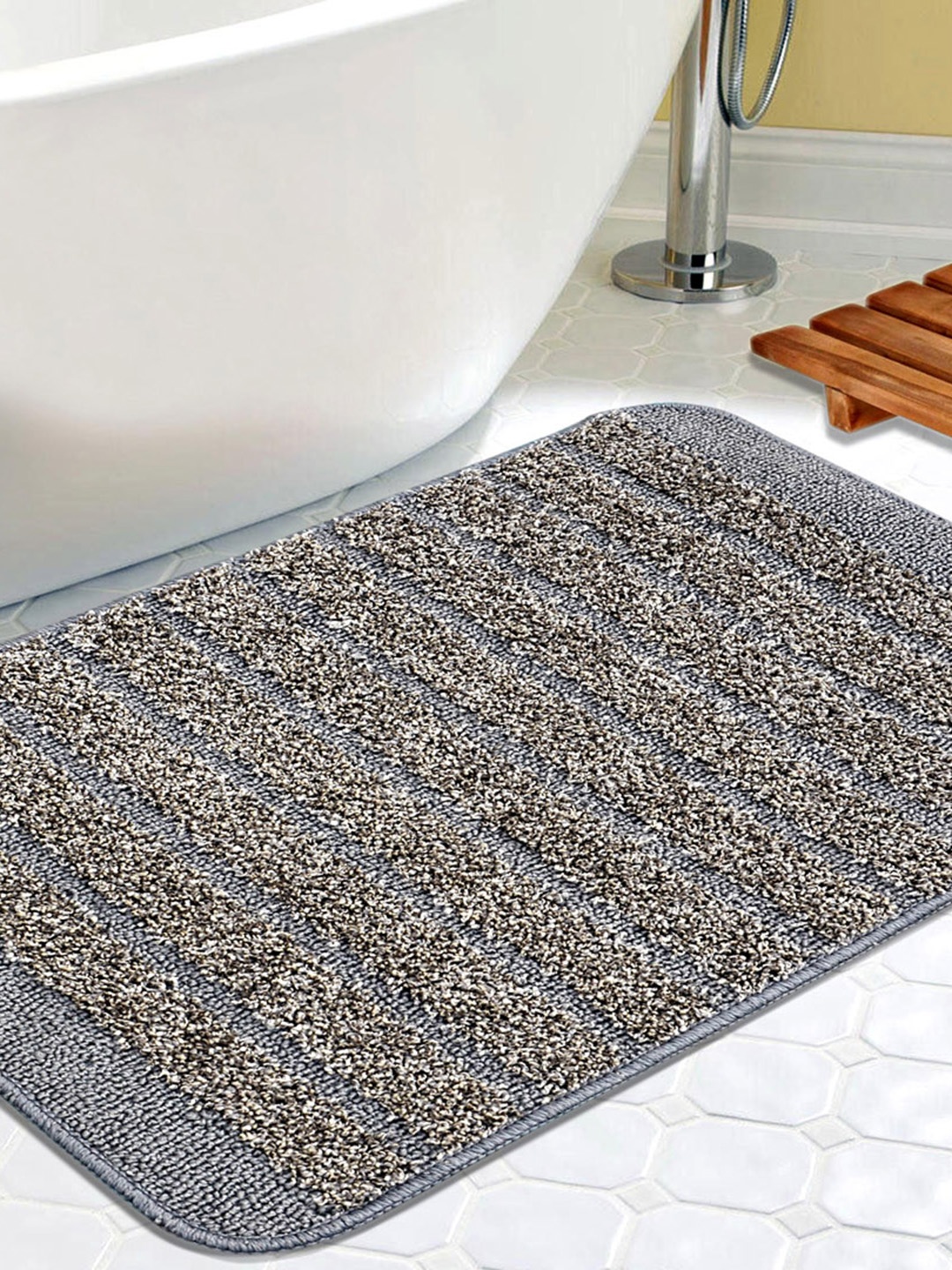 

Saral Home Grey Striped Polyester Runner
