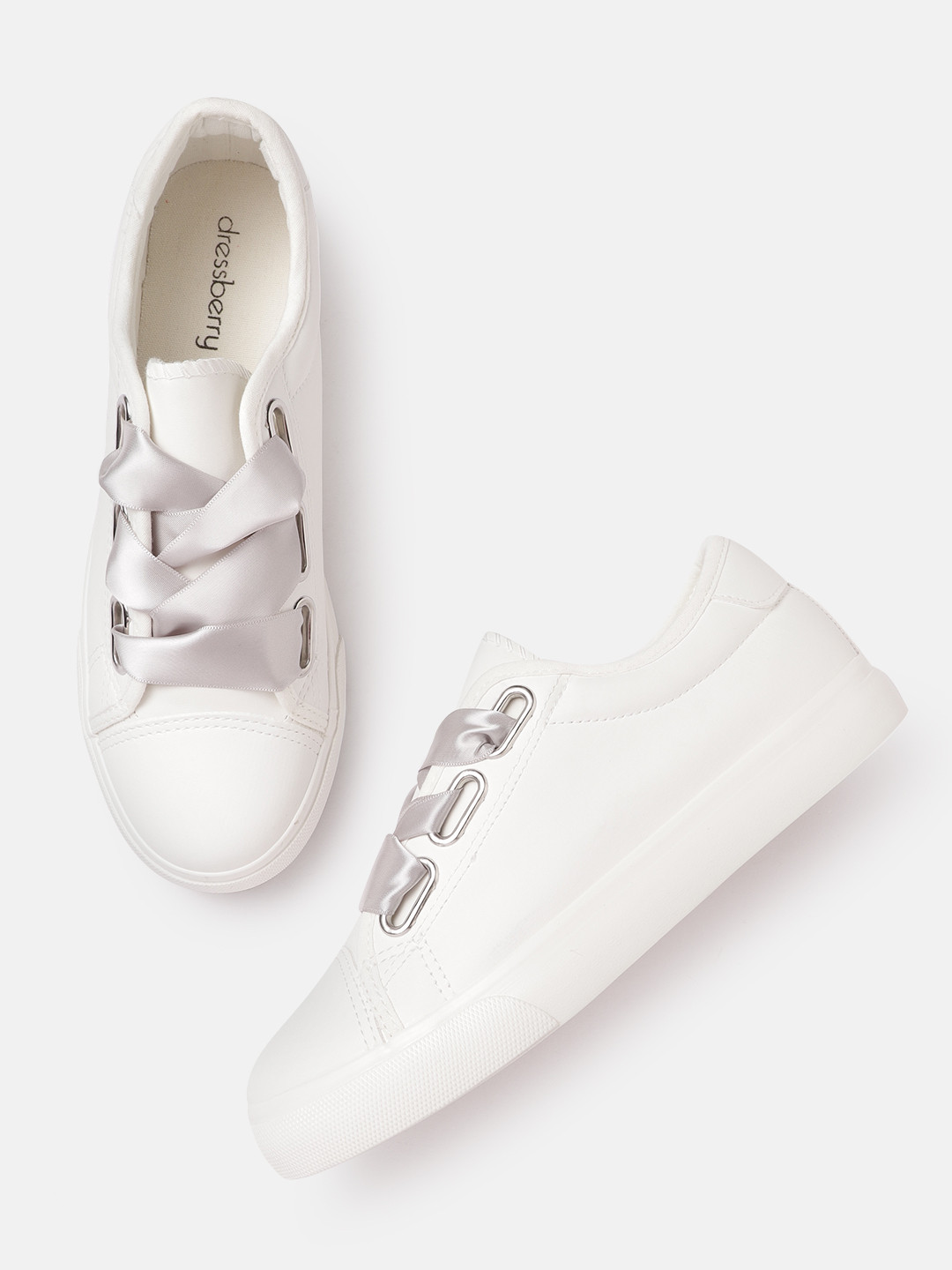 

DressBerry Women White Solid Sneakers