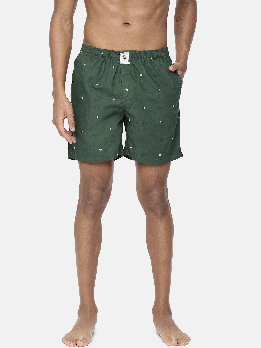 

U.S. Polo Assn. Men Green Printed Pure Cotton Boxers I663-179