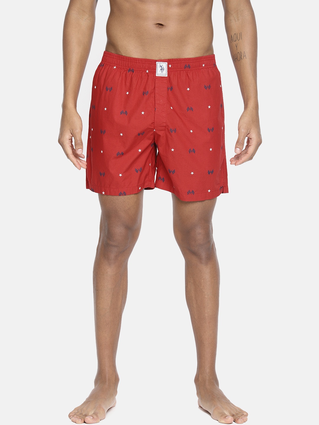 

U.S. Polo Assn. Men Red Printed Pure Cotton Boxers I663-125