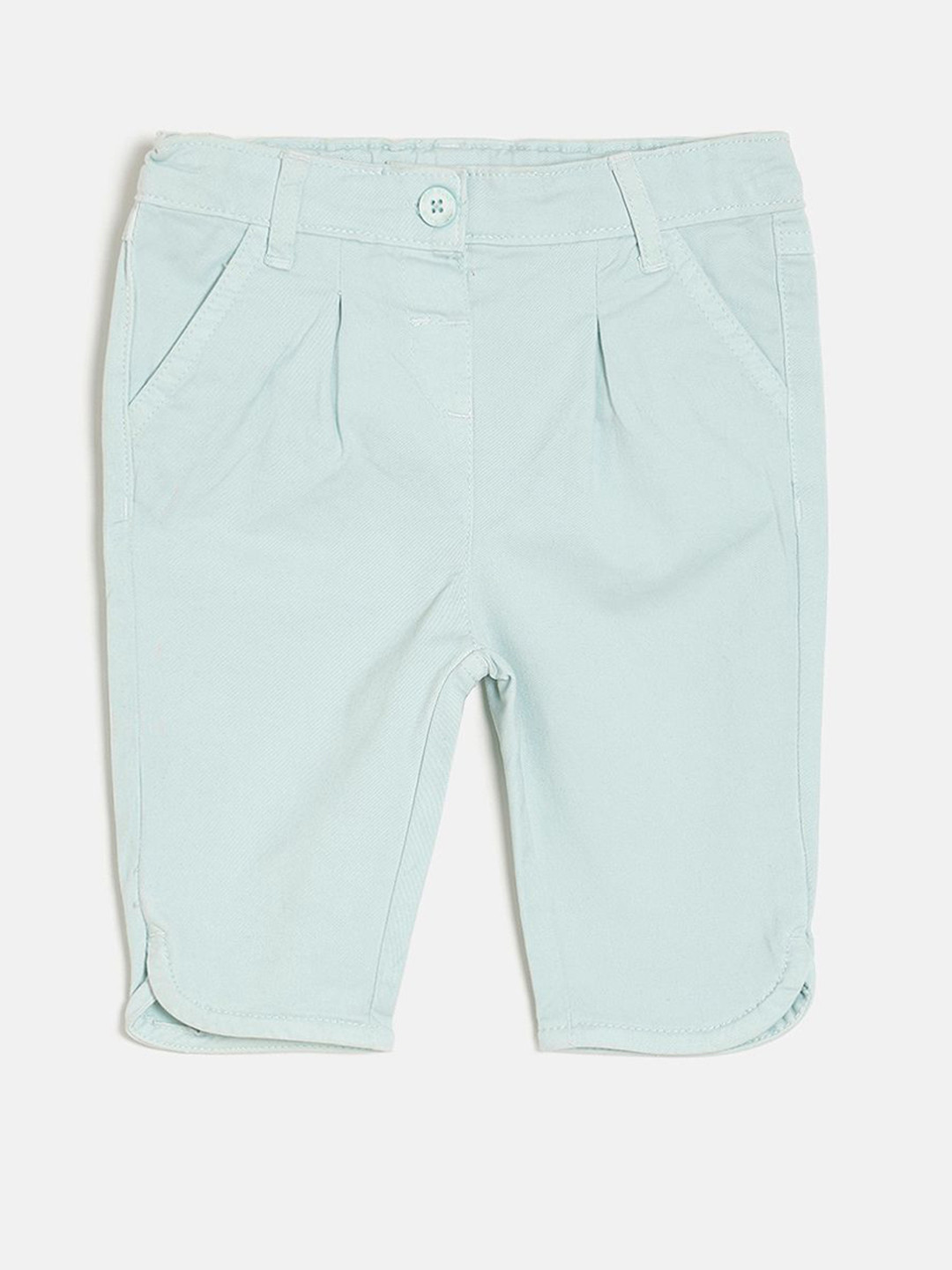 

MINI KLUB Girls Blue Solid Regular Fit Capris