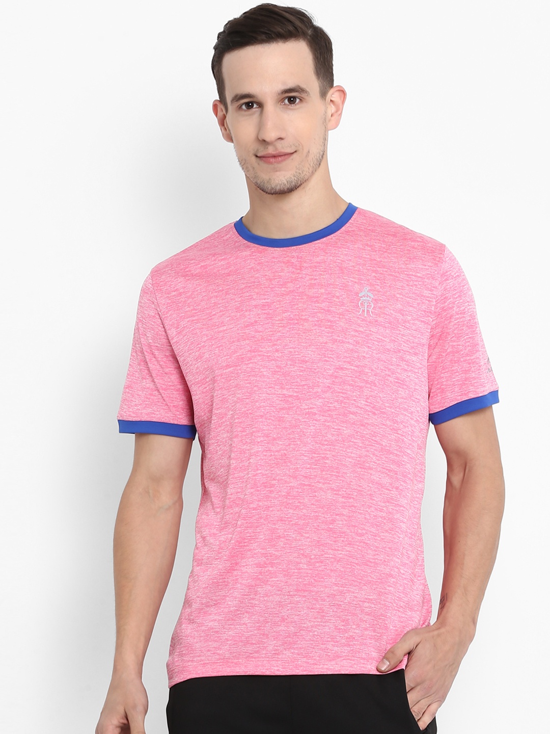 

Alcis Men Rajasthan Royals Pink Self Design Round Neck T-shirt