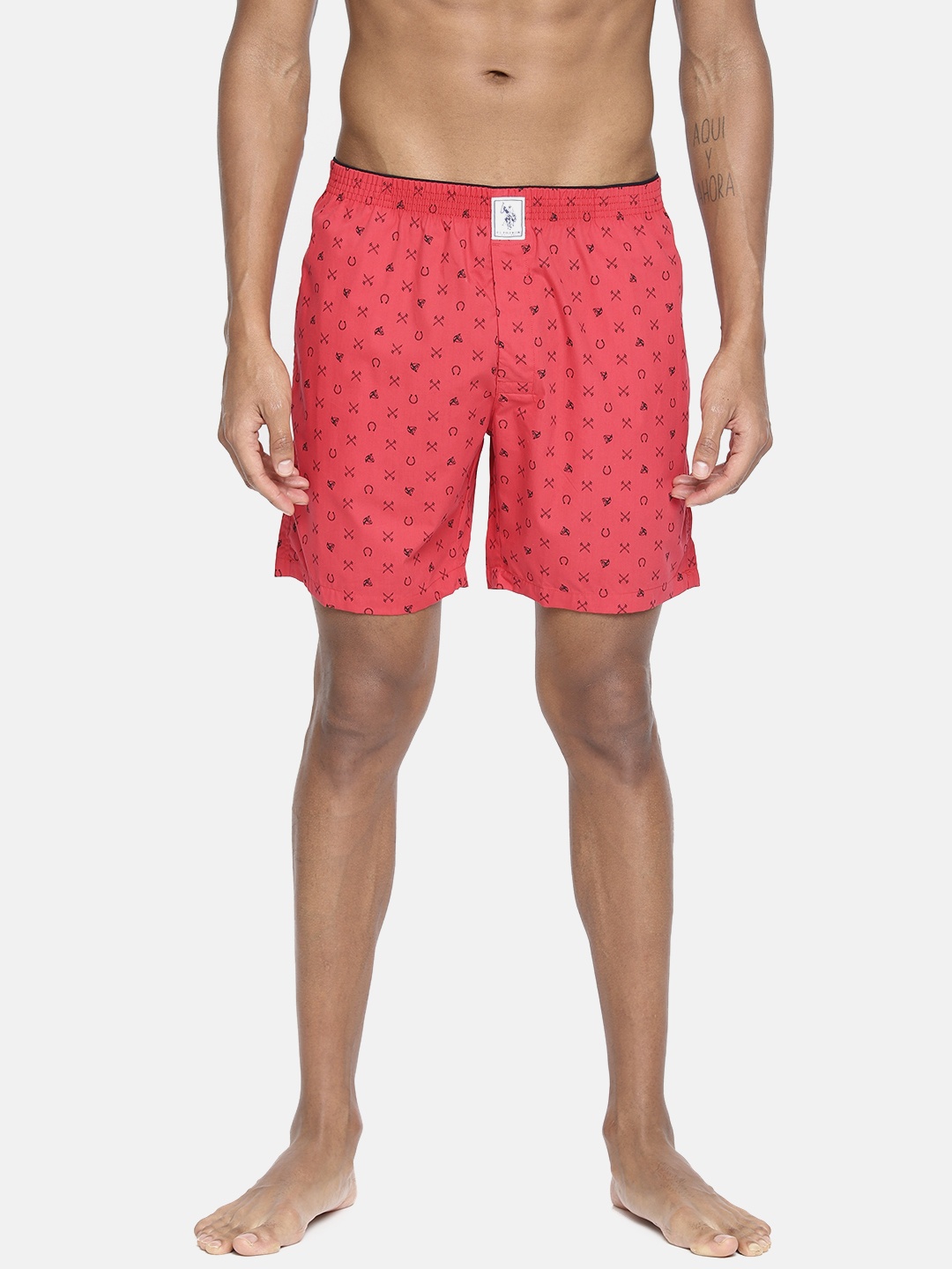 

U.S. Polo Assn. Men Red Printed Pure Cotton Boxers Z9I600