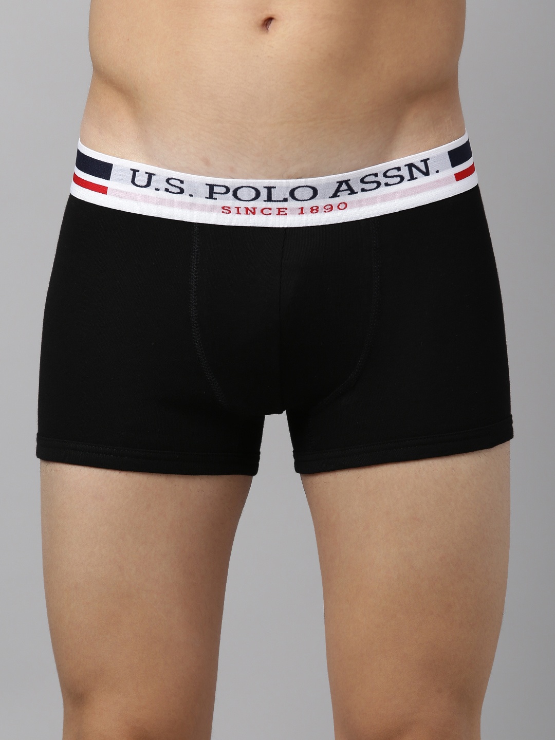 

U.S. Polo Assn. Men Black Solid Trunks I641-002-P1