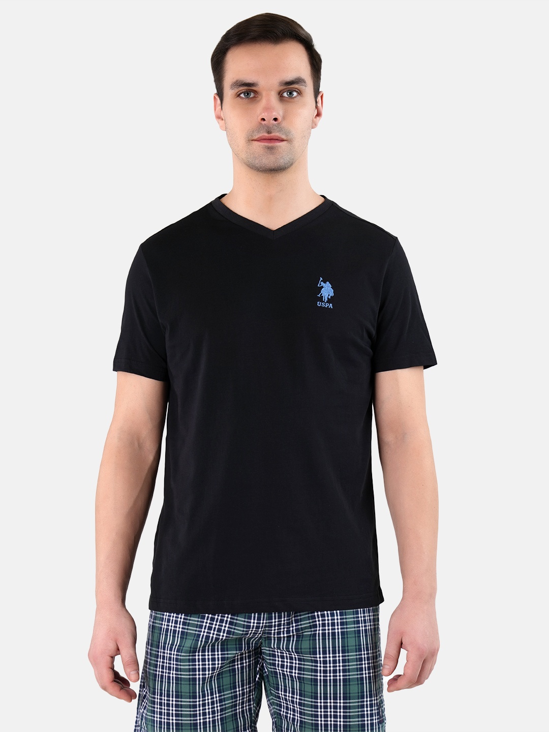 

U.S. Polo Assn. Black Solid V-Neck Lounge T-Shirt