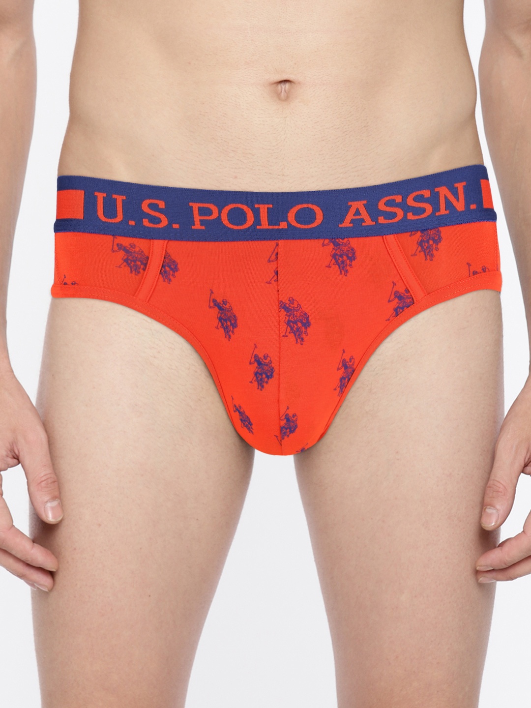 

U.S. Polo Assn. Men Orange Printed Sports Brief I111-007-Pr-S