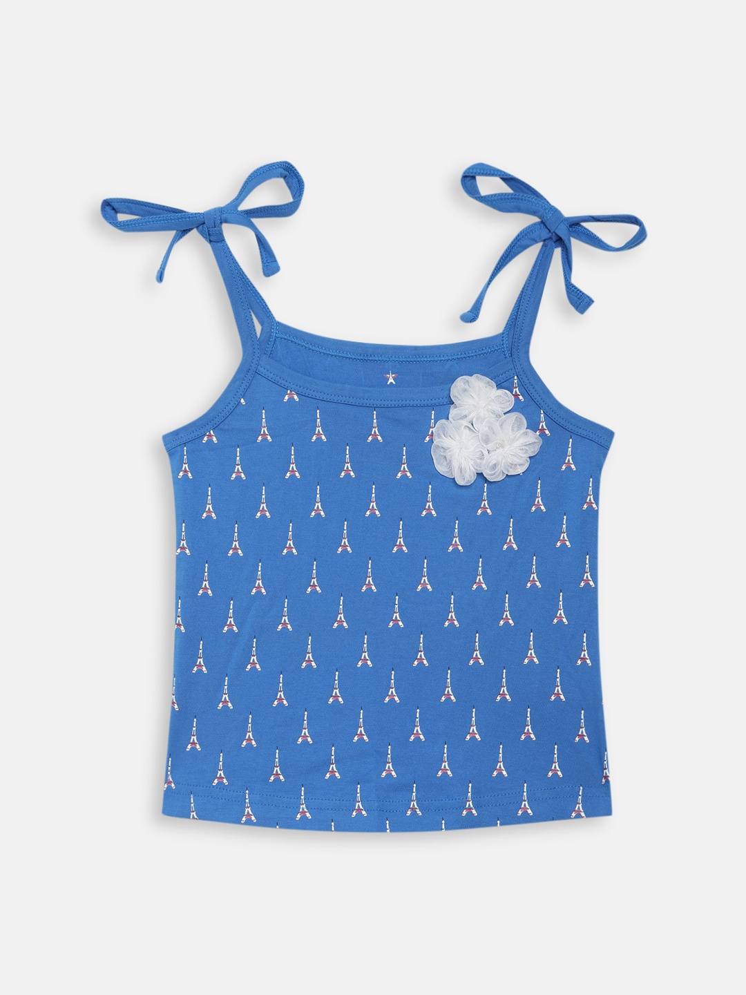 

ELLE Girls Blue Printed Scoop Neck T-shirt