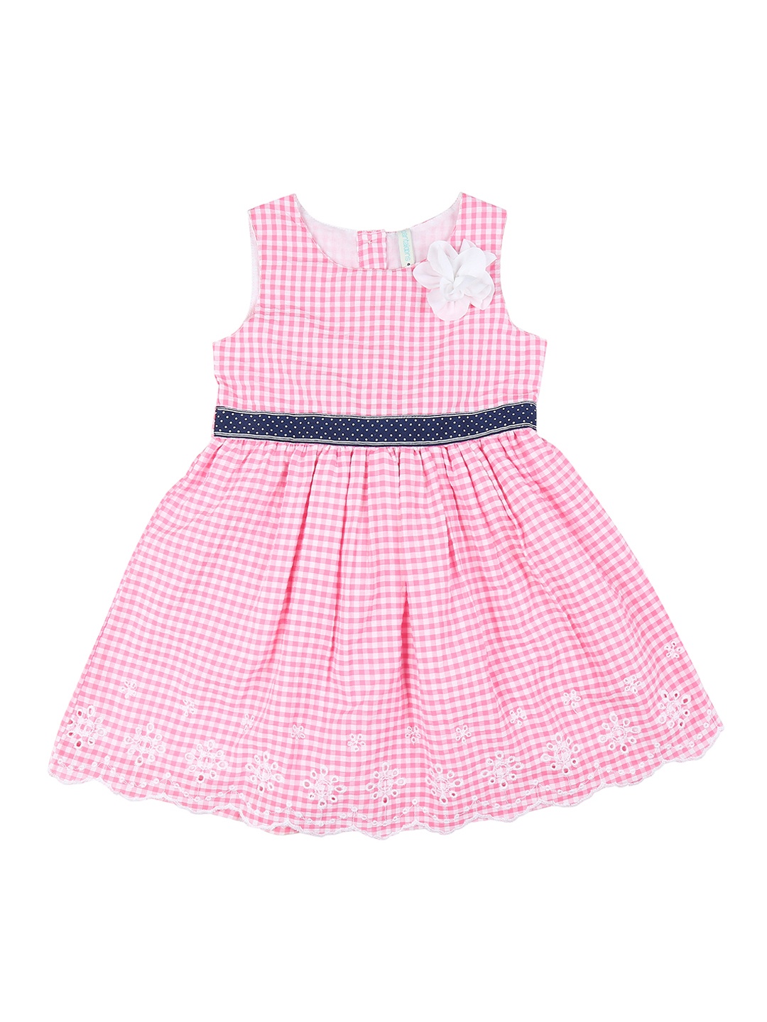 

Pantaloons Baby Girls Pink Checked Fit and Flare Dress