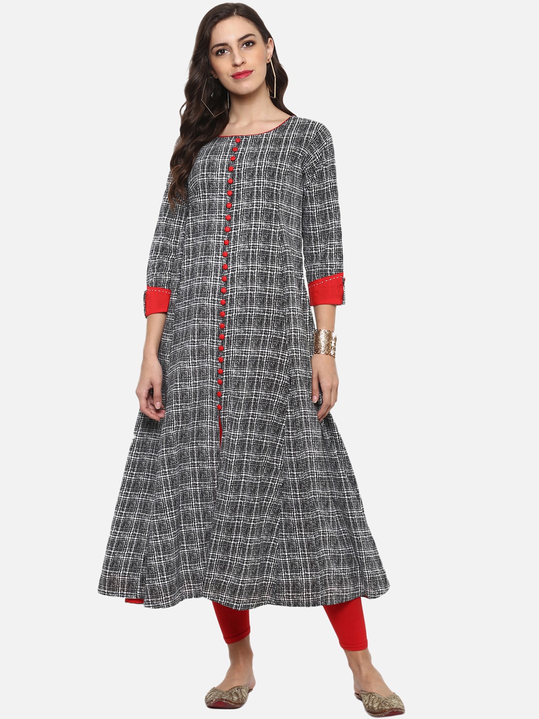 

YASH GALLERY Women Grey Printed A-Line Kurta