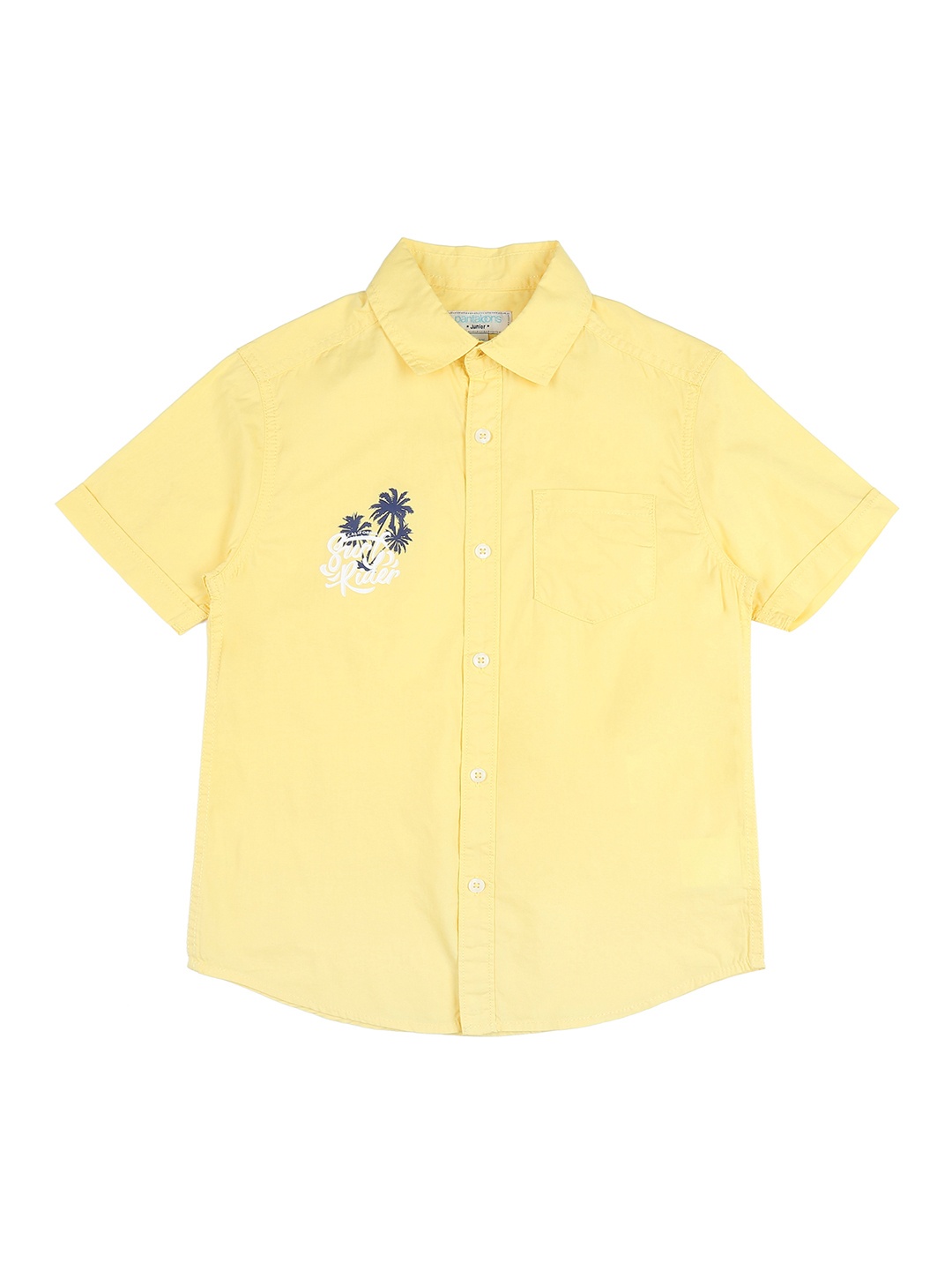 

Pantaloons Junior Boys Yellow Regular Fit Solid Casual Shirt