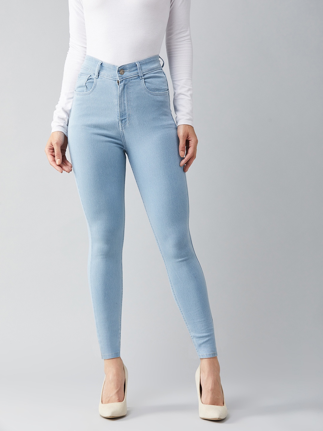 

Miss Chase Women Blue Skinny Fit High-Rise Clean Look Jeans