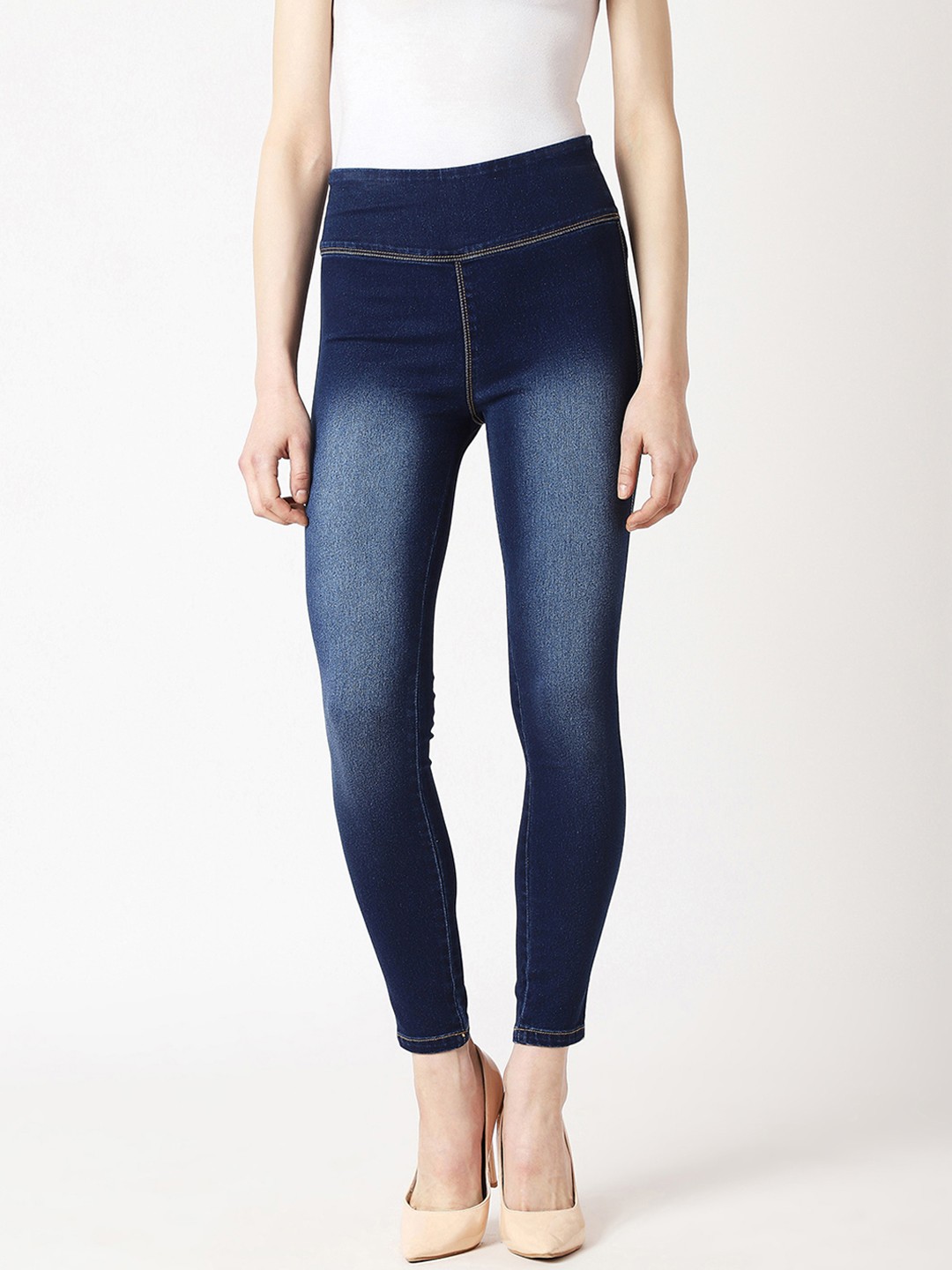 

Miss Chase Women Navy Blue Solid Skinny-Fit Jeggings