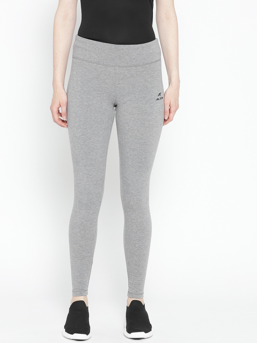 

Alcis Women Grey Melange Solid Tights