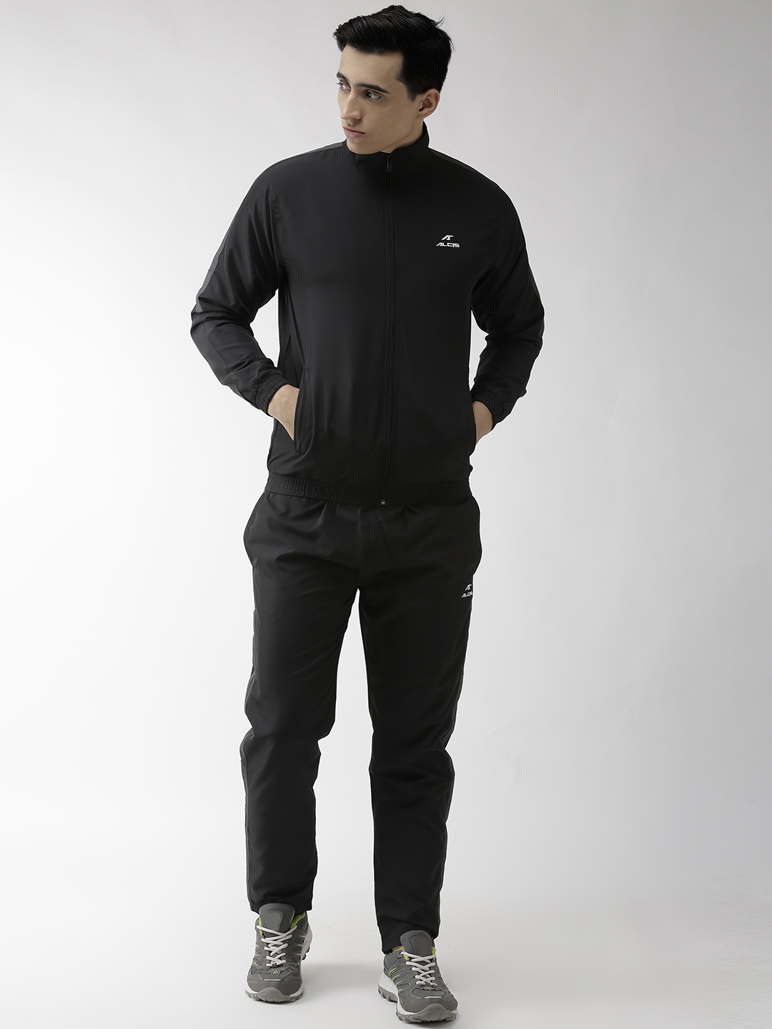 

Alcis Men Black Solid Tracksuit