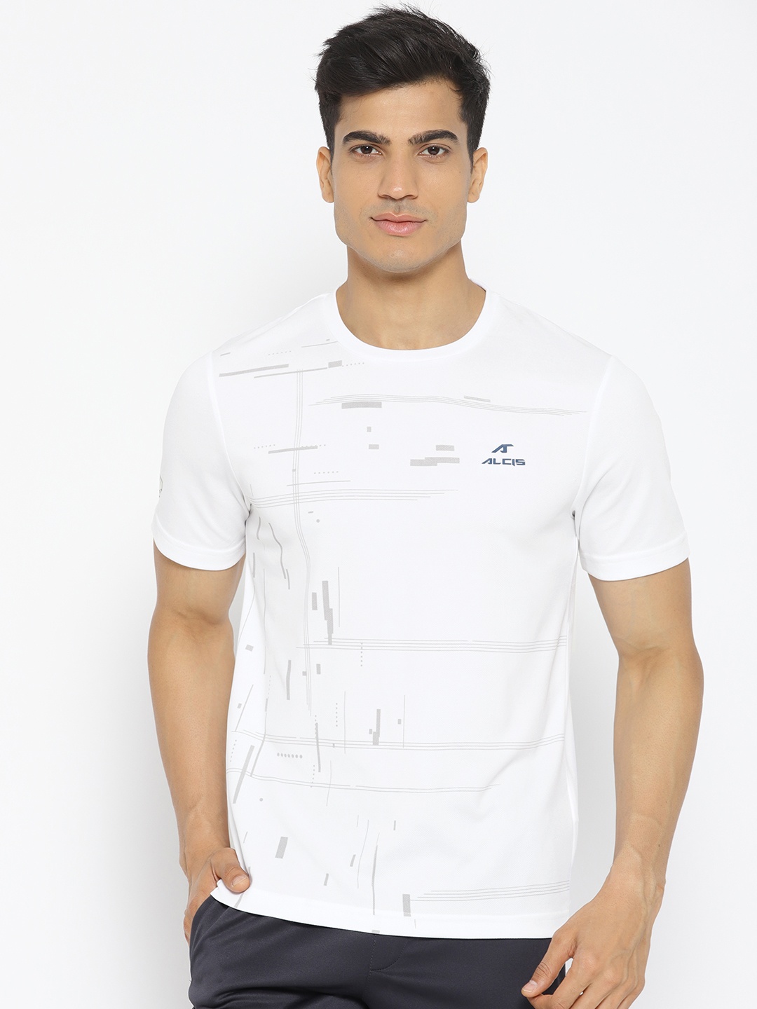 

Alcis Men White Printed Round Neck T-shirt