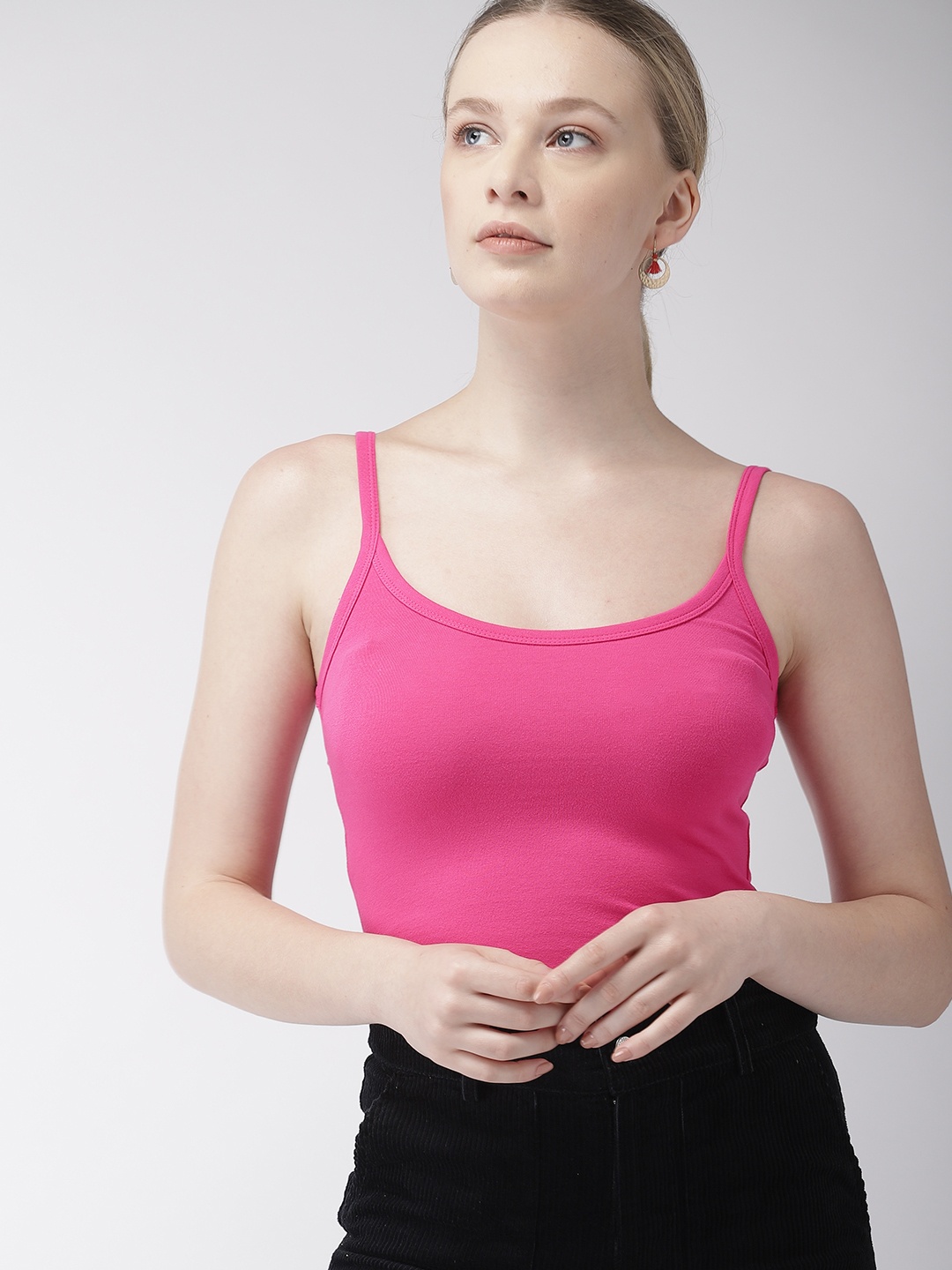 

FOREVER 21 Women Pink Solid Top