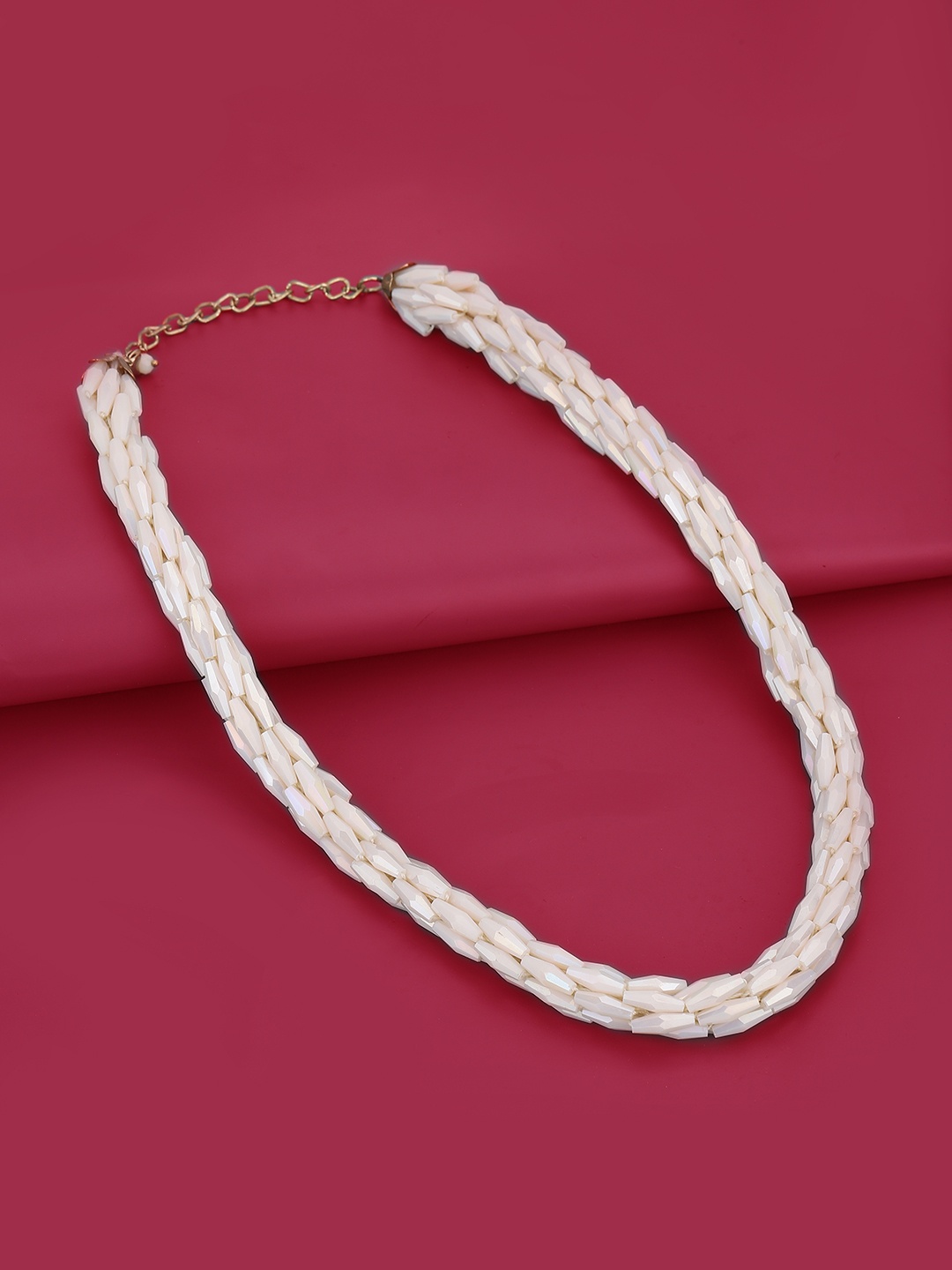 

Carlton London Cream-Coloured Beaded Handcrafted Necklace