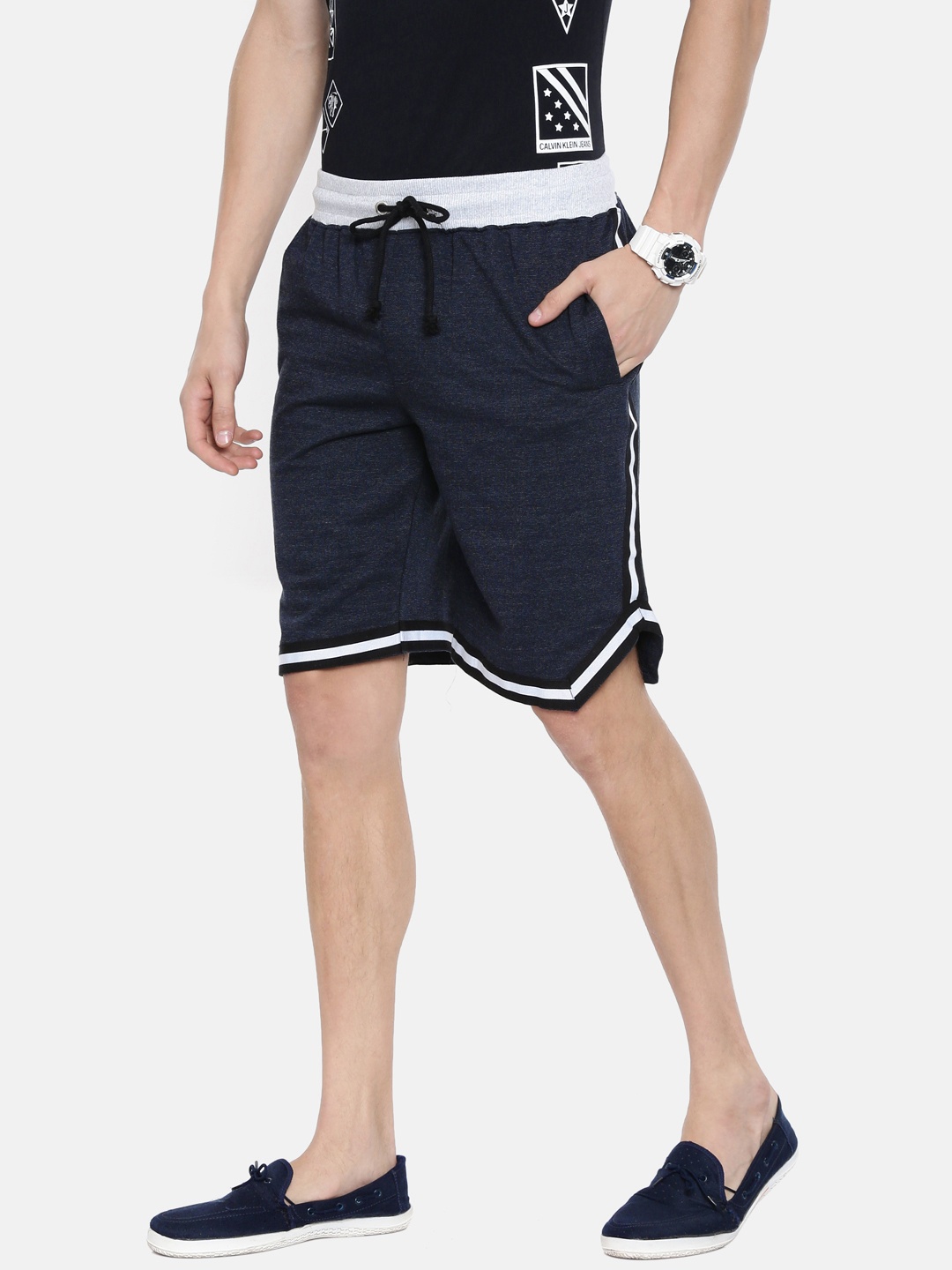 

ARISE Men Navy Blue Solid Regular Fit Regular Shorts