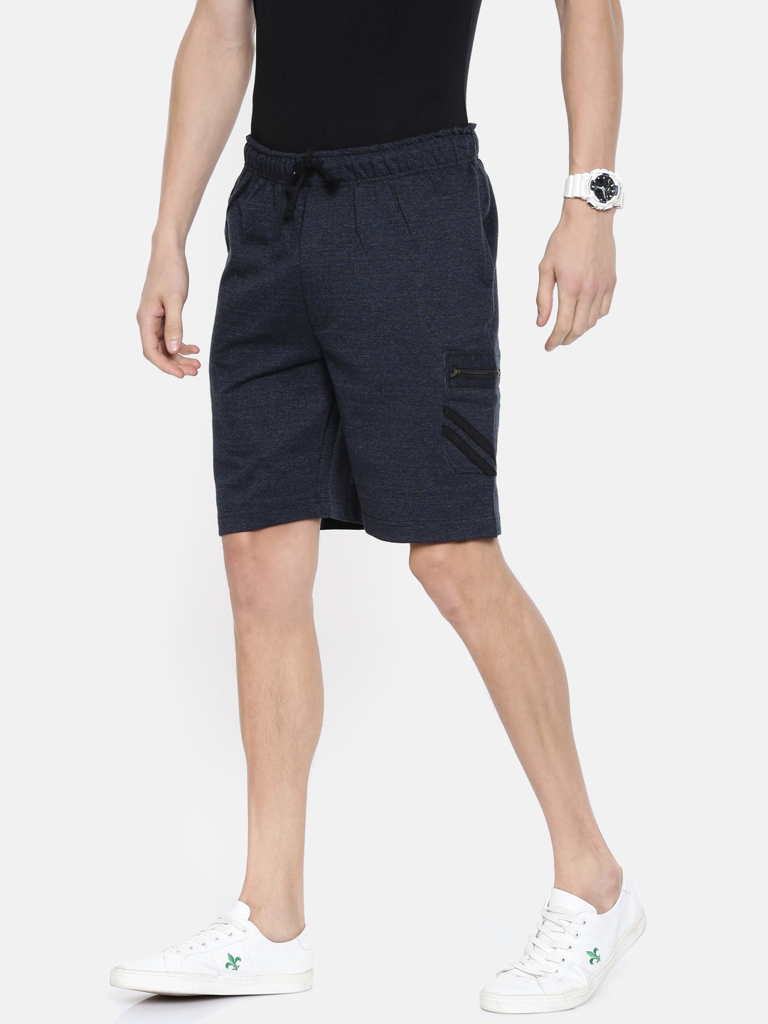 

ARISE Men Navy Blue Solid Regular Fit Regular Shorts