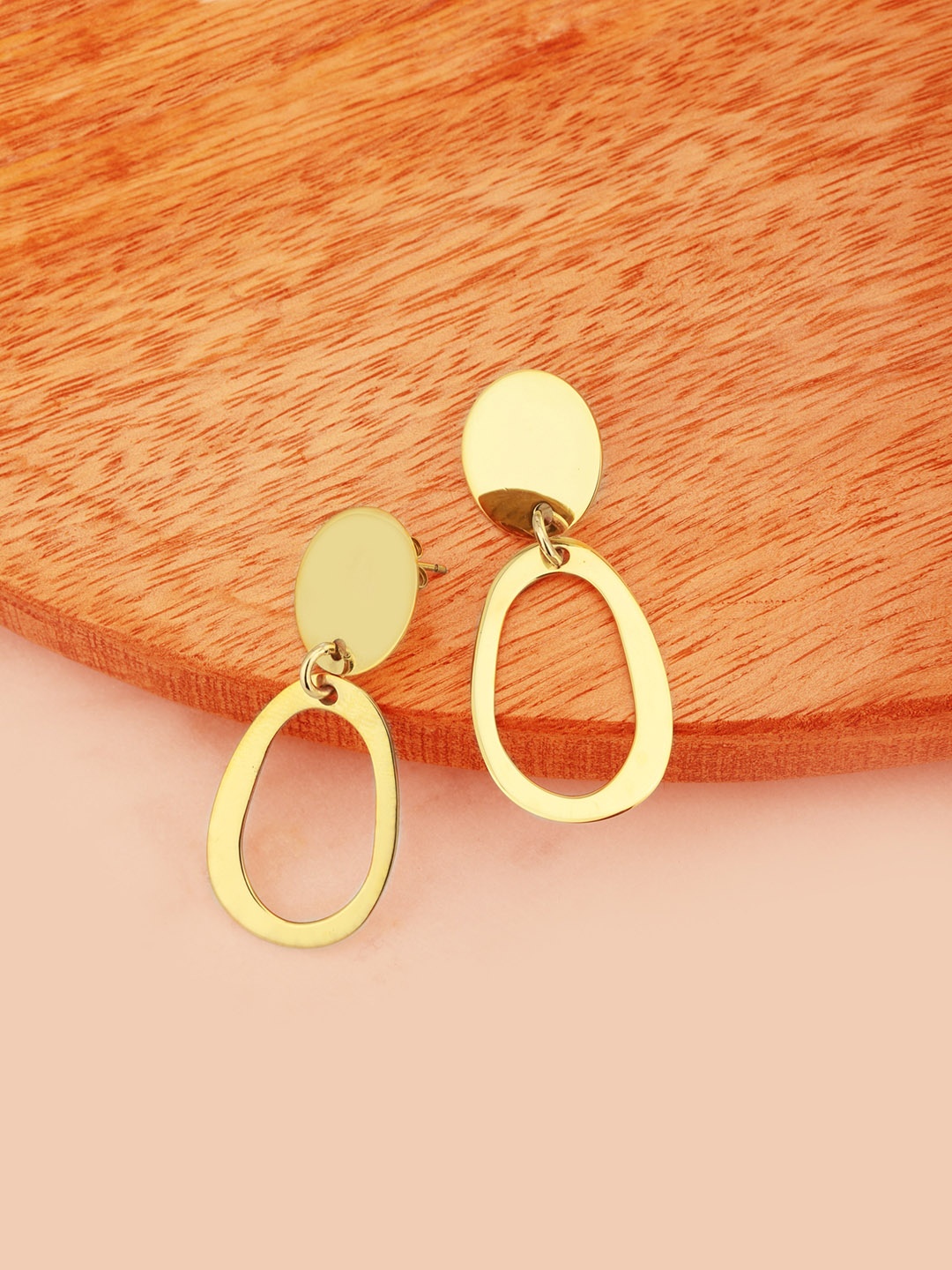

Carlton London Gold-Toned Brass-Plated Circular Drop Earrings