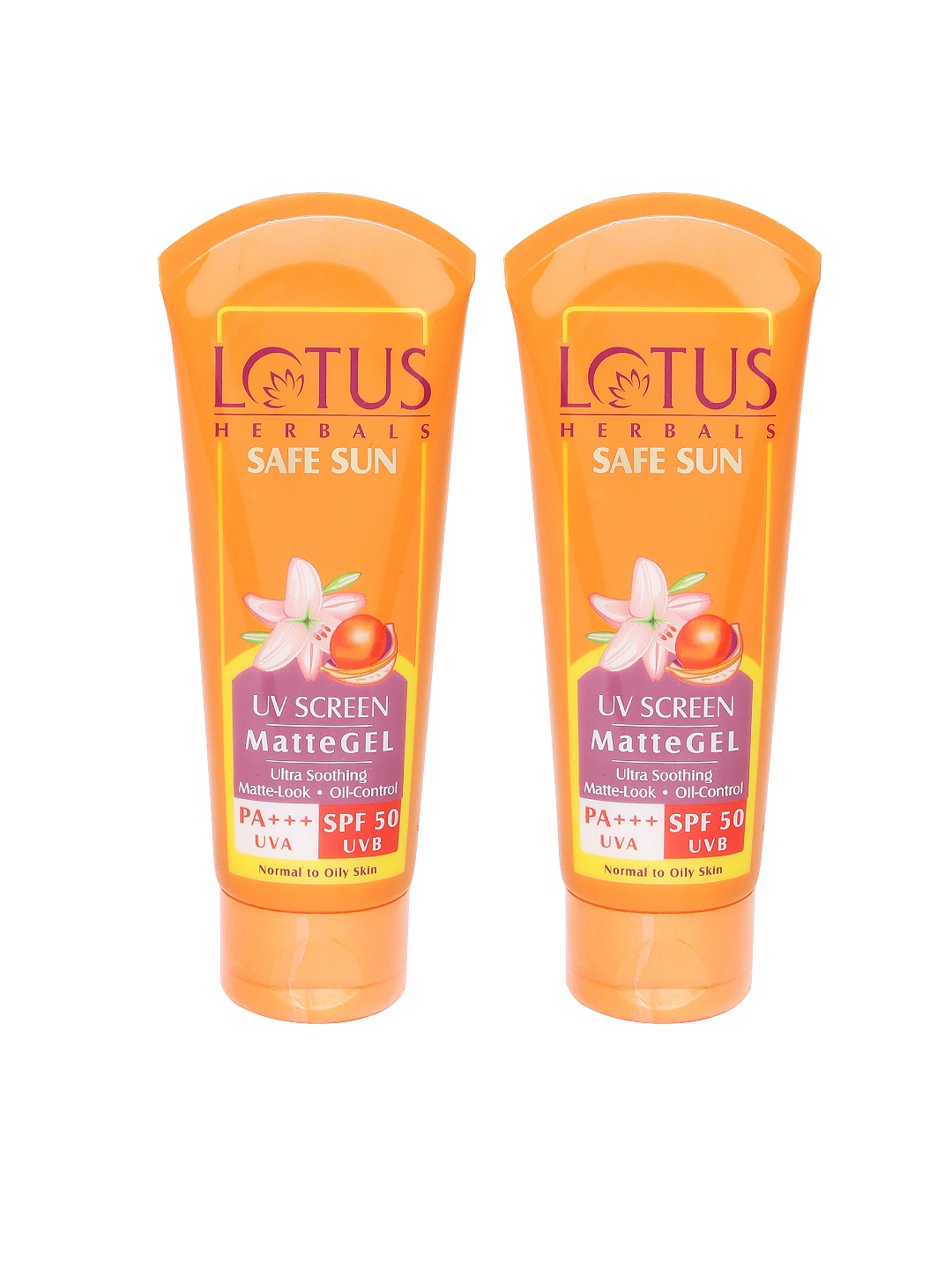 

Lotus Herbals Set of 2 Safe Sun UV Screen Matte Gel Sunscreen, Orange