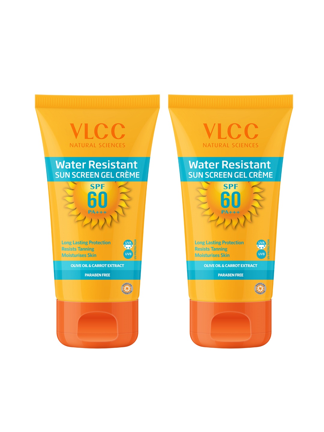 

Pack of 2 VLCC Water Resistant SPF60 Sunscreen Gel Crme - 100 gm, Yellow