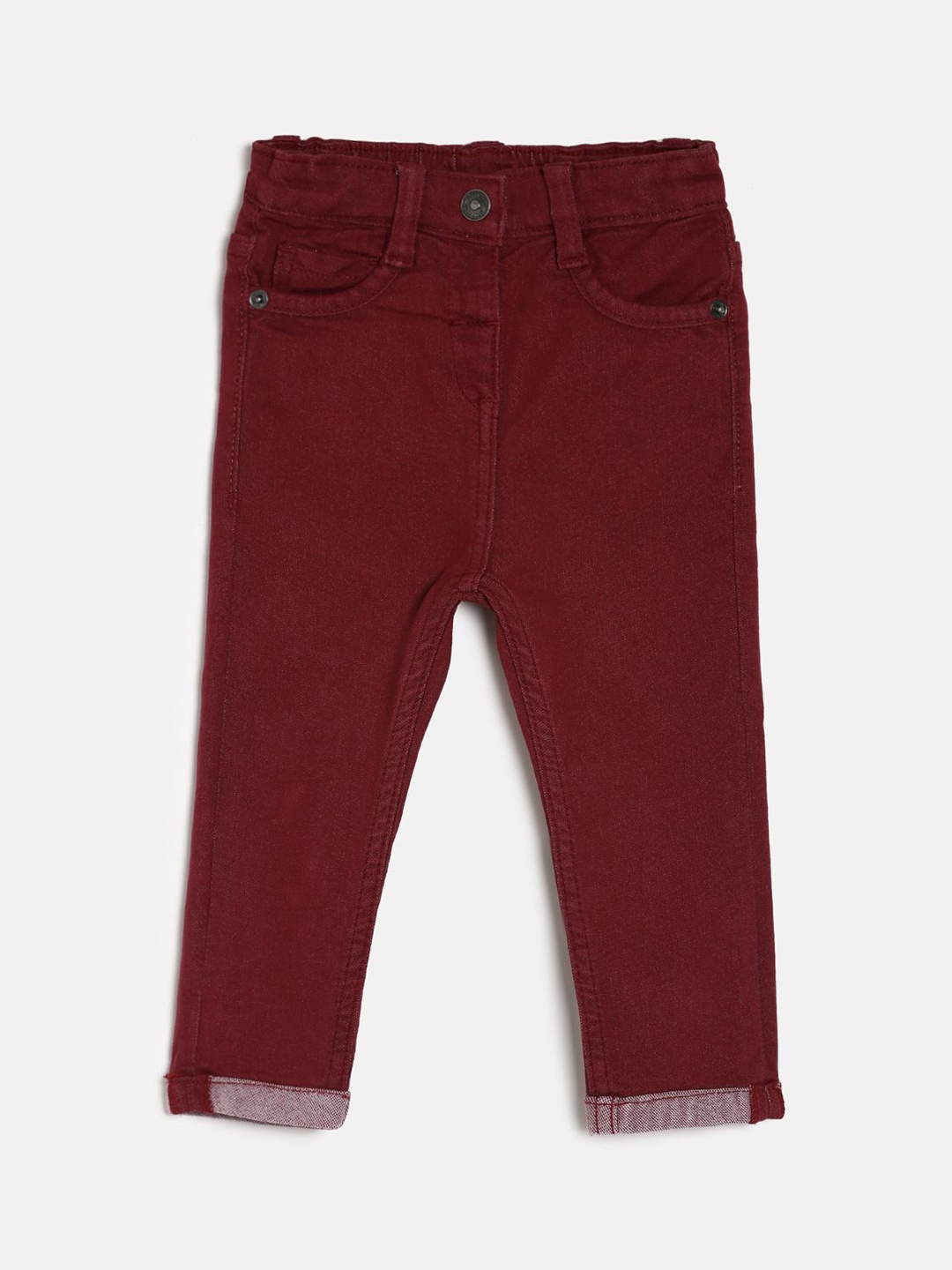 

MINI KLUB Girls Maroon Regular Fit Mid-Rise Clean Look Stretchable Jeans
