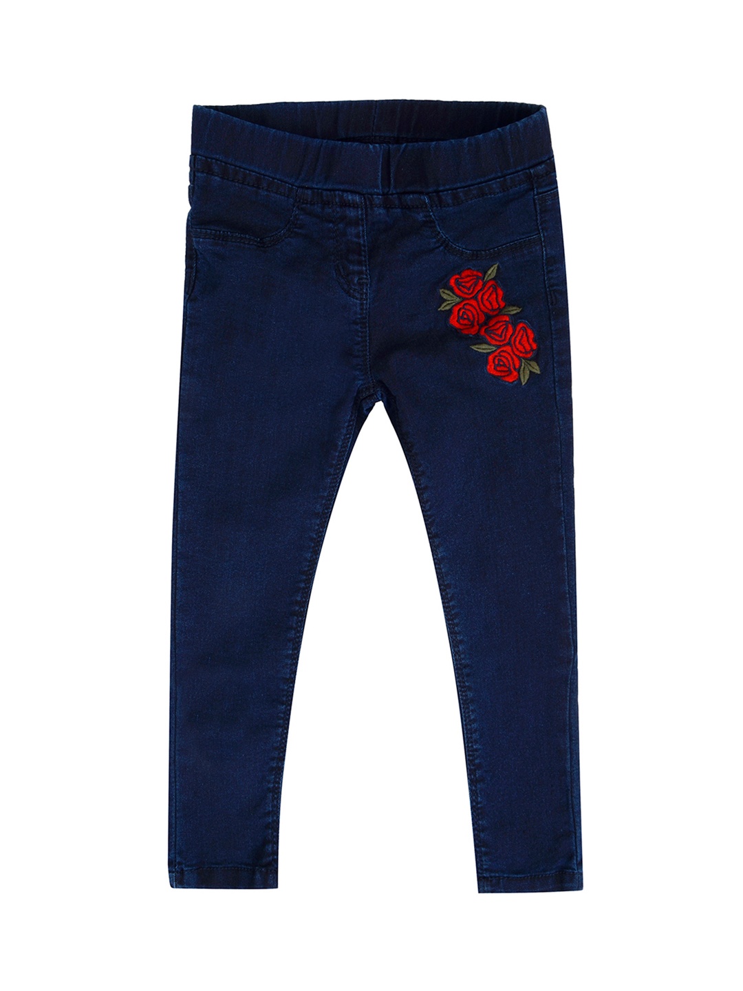 

TALES & STORIES Girls Blue Solid Slim-Fit Denim Jeggings