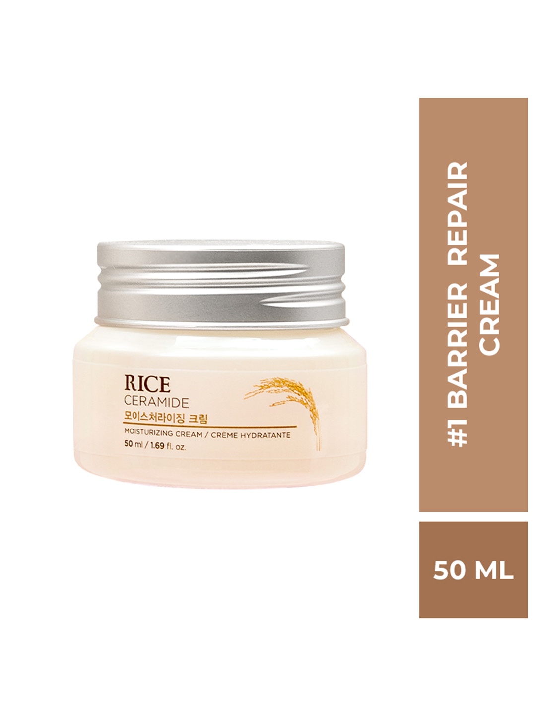 The Face Shop Rice & Ceramide Skin Brightening Moisturizing Cream 50 ml, Beige