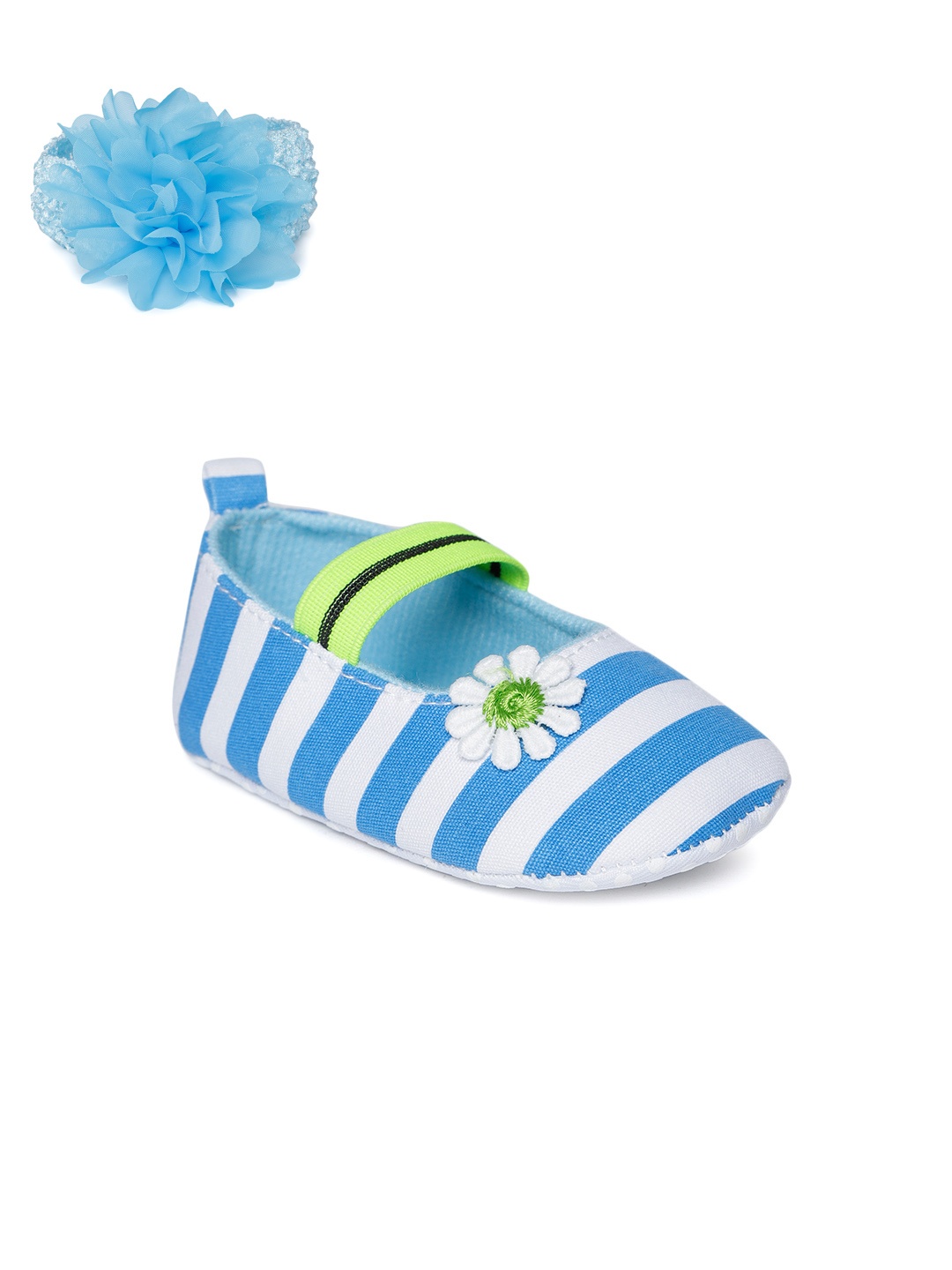 

Kittens Girls Blue & White Printed Booties with Hairband