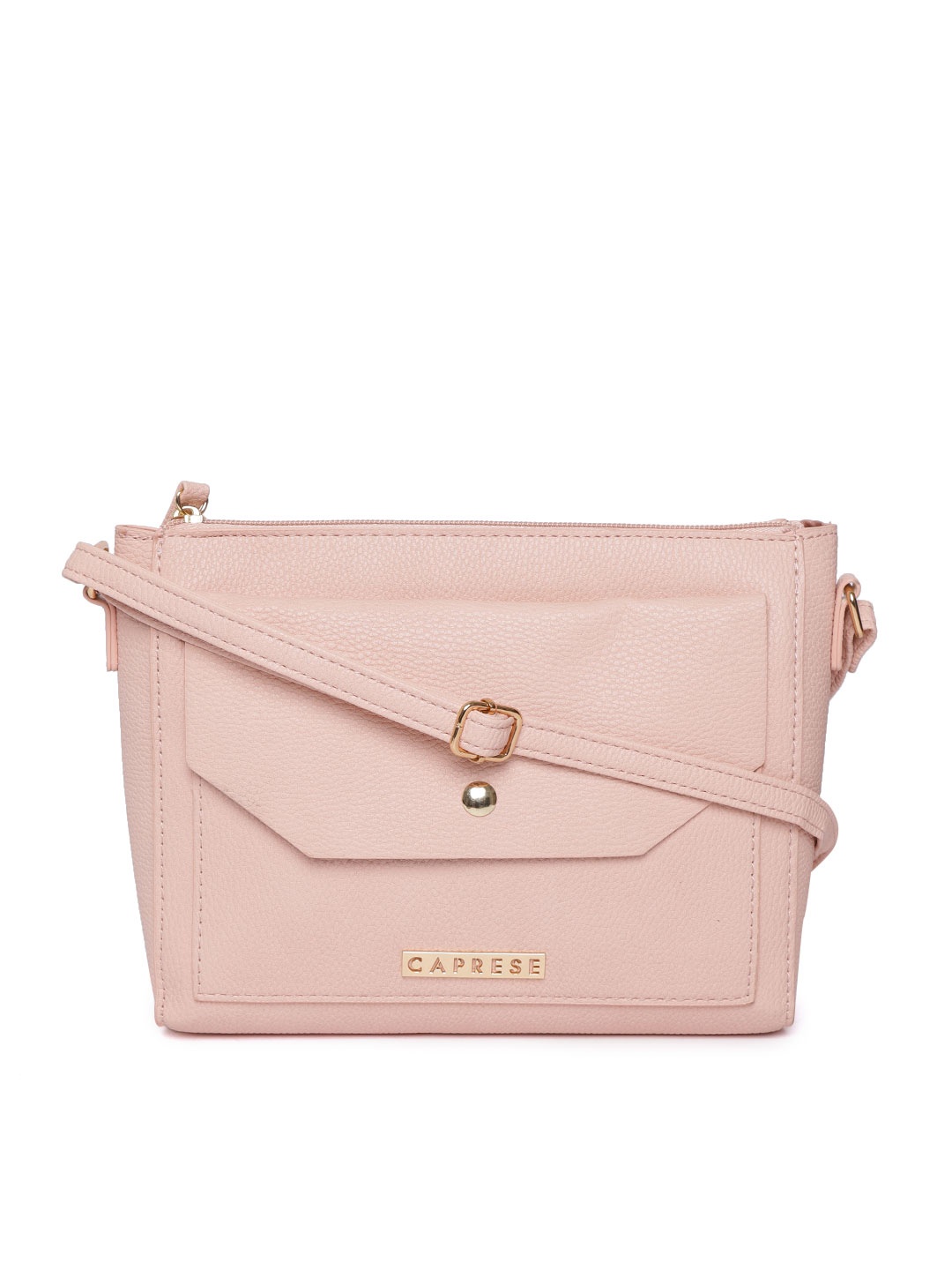 

Caprese Peach-Coloured Solid Sling Bag