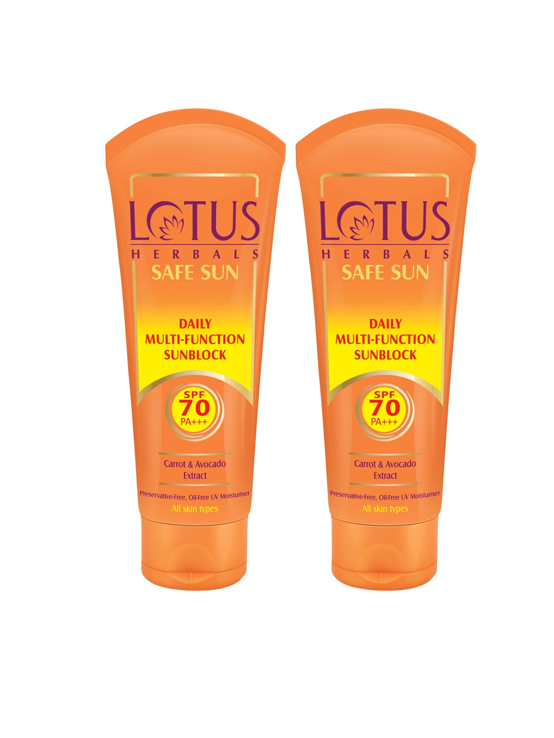 

Lotus Herbals Women Set Of 2 Daily Multi-Function SPF 70+ Sunscreen, Orange