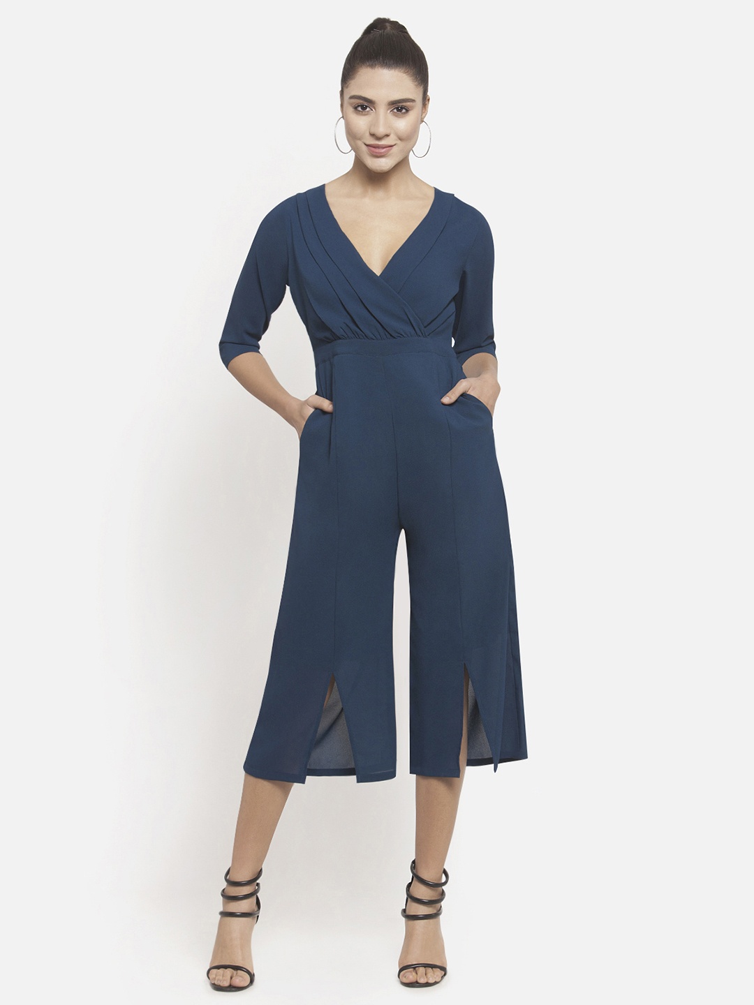 

Martini Teal Solid Basic Jumpsuit