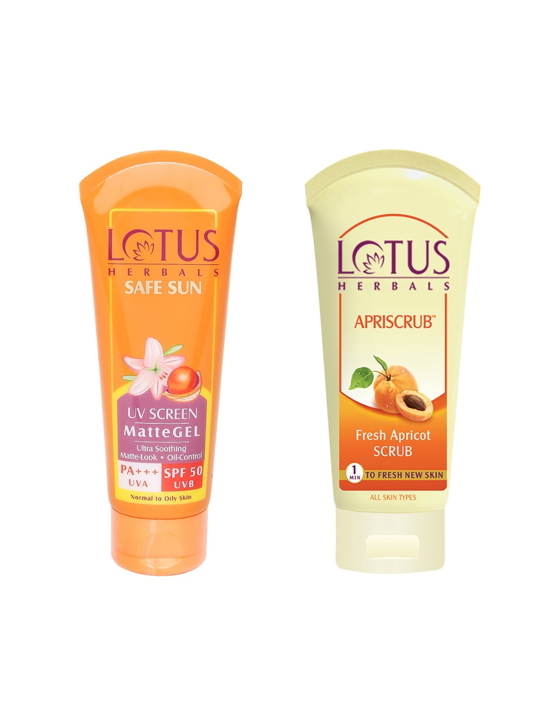 

Lotus Herbals Sustainable Set of Face Scrub Sunscreen, Orange