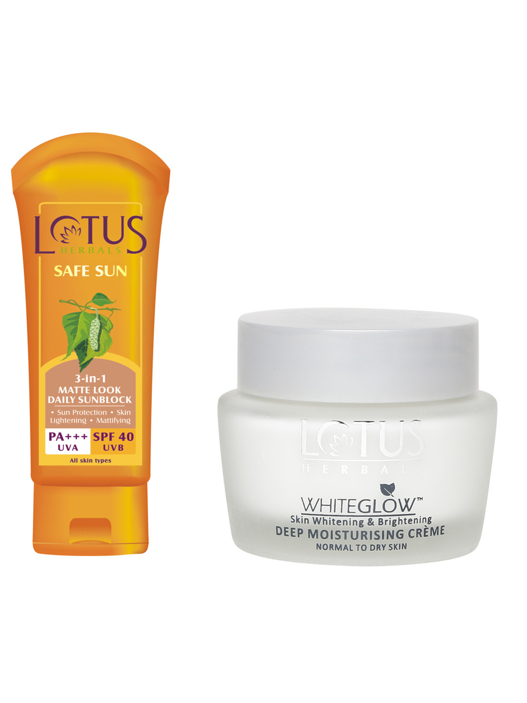 

Lotus Herbals Safe Sun Sunscreen & Skin Whitening & Brightening Deep Moisturizing Cream, Orange