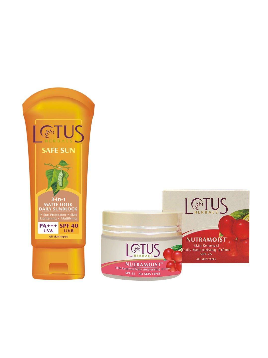

Lotus Herbals Sustainable Set of Sunscreen Face Moisturiser, Cream